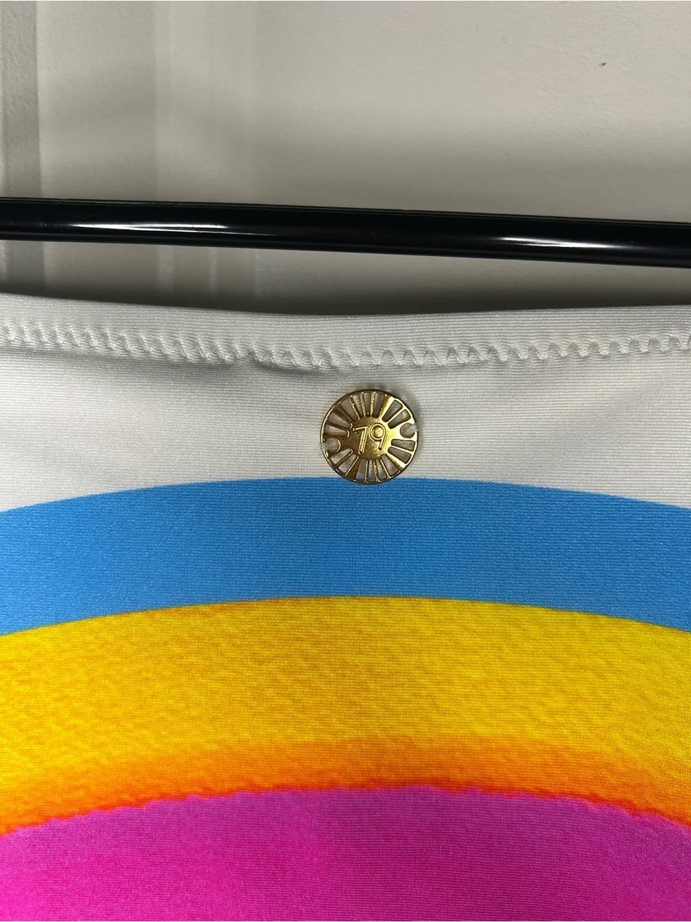Sunshine 79 High waisted bikini bottoms multicolor rainbow stripe beach pool